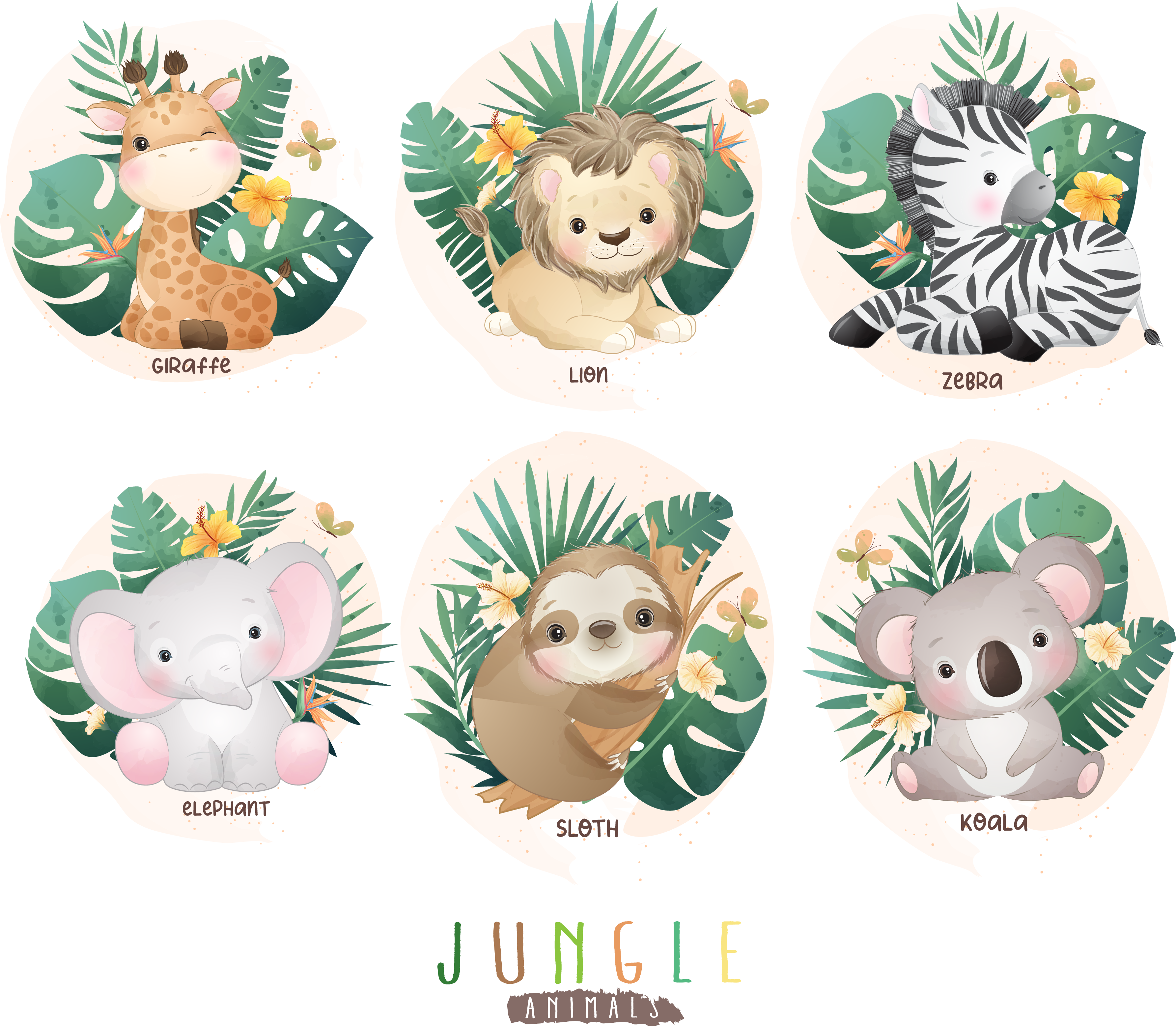 Jungle Animals Wall Decals