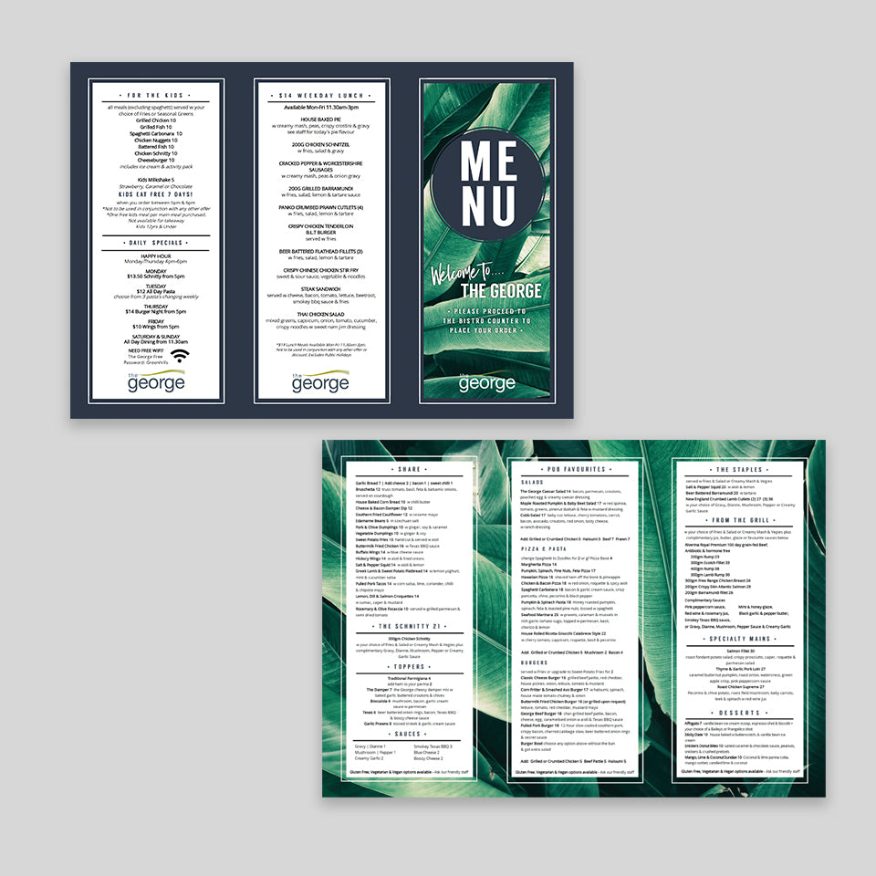 Menu A3 Tri-Fold