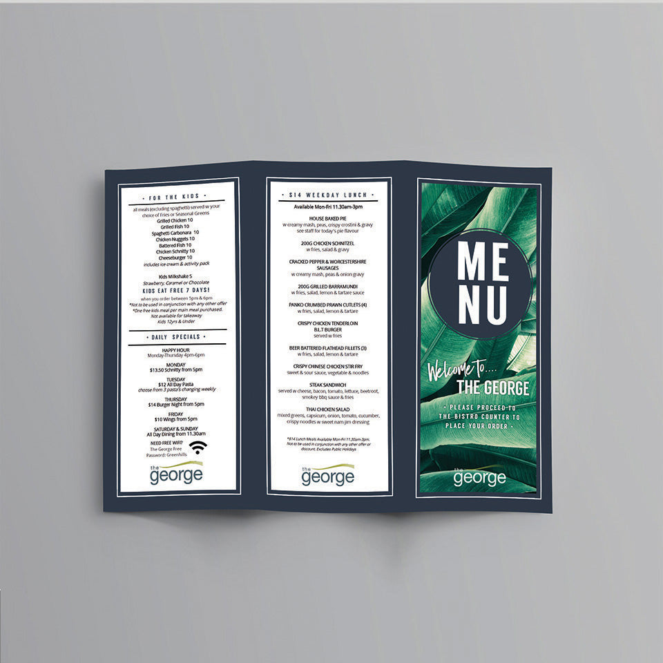 Menu A3 Tri-Fold