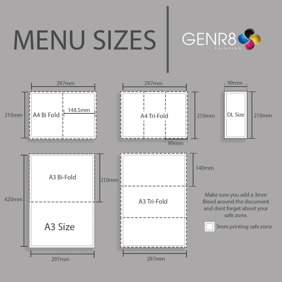 Menu Size Style Menu A4 – GENR8printing